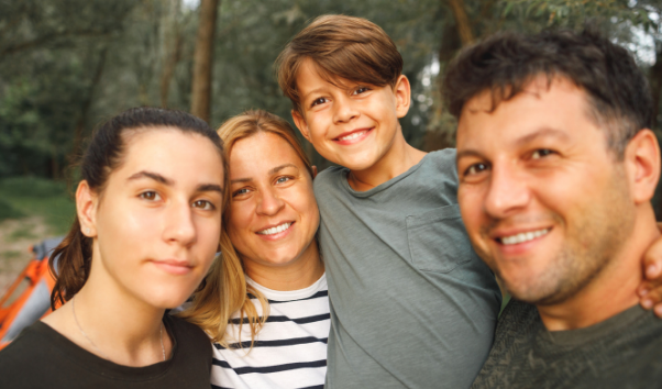 Selfie mit der Gastfamilie bei einem Ausflug