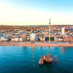 Blick auf die Küste von Brighton, Großbritannien