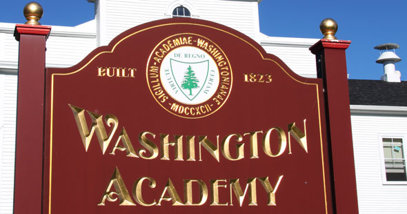 Braunes Schild der Washington Academy