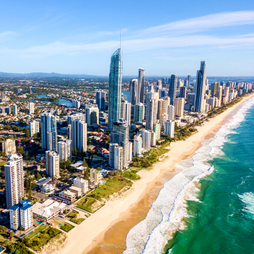 Blick auf die Hochhäuser in Queensland, Australien