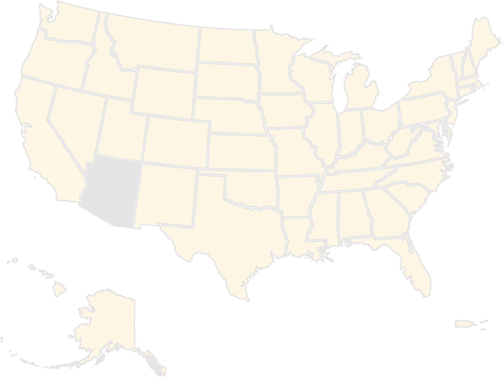 USA Landkarte mit Markierung auf Arizona