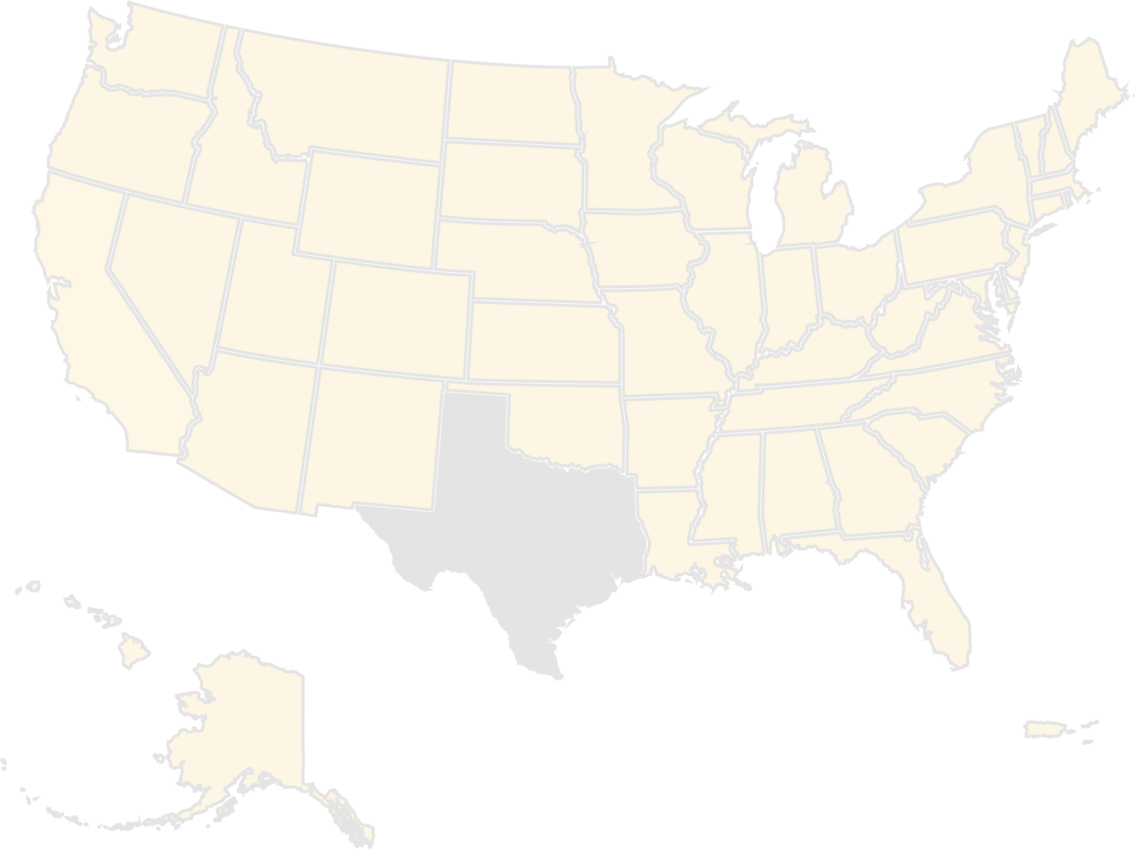 USA Landkarte mit Markierung auf Texas