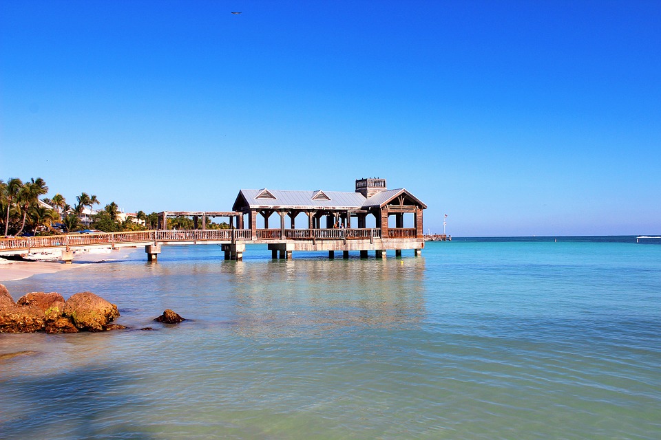 Palmen uns Sandstrand in Florida, USA