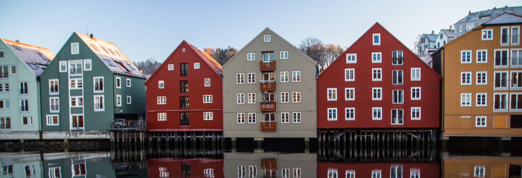Bunte Häuser in Norwegen